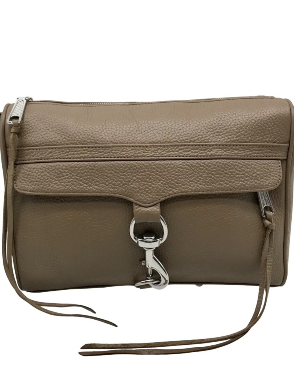 Rebecca Minkoff Taupe Pebbled Leather Mac Crossbody Bag